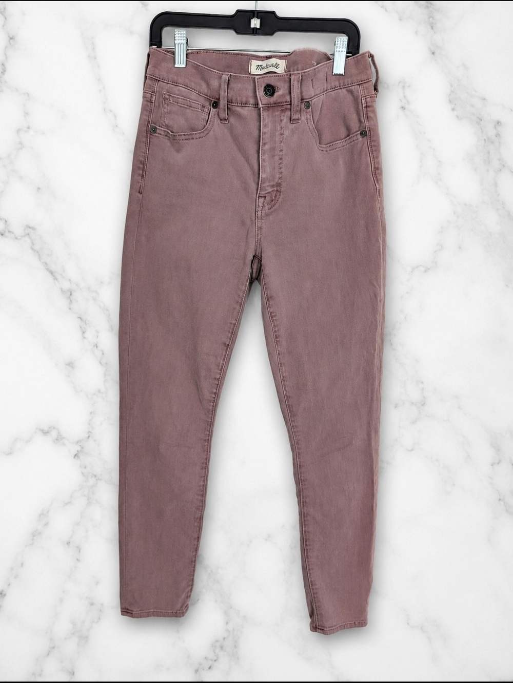 Madewell 9" High Rise Skinny Skinny Crop Jeans Pink Mauve Denim Women's Size 27